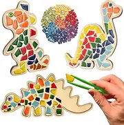 dodo toys - fun4you Mosaic Stone Craft Set for Children and Adults, Dinosaur Design, Multicoloured (Dino (Set of 3))