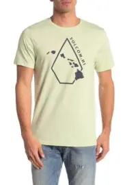 Volcom Surf Men's S Cotton Short Sleeve Tee T-Shirt Green Straight Up Hawaii HI