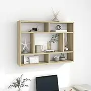 Wall Shelf in Sonoma Oak Engineered Wood 75x16x55 cm Floating Rustic Shelves for Kitchen Bathroom Decor with Solid Ledges Storage Set for Walls