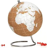 [SUCK UK] Cork Globe World Map with Push Pins - Complete Map of The World Globe in Beautiful Cork. Mini 6 Inch Globe