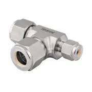 FITOK 316 SS 1/2" x 3/8" x 1/2" Tube OD Compression Fitting Reducing Union Tee