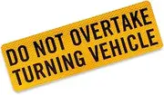 Companion Caravan Do Not Overtake Vehicle Safety Reflective Sticker, Yellow/Black