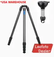 Leofoto Carbon Fiber Camera Tripod +75mm Video Bowl Leveling Base LM324CL+YB75LP