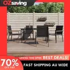 Garden Dining Set Black 5 Piece Textilene Steel Comfortable Outdoor 7035