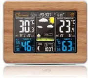 Wireless Weather Station with Outdoor Sensor/USB Charging Port/Indoor/Outdoor Temperature and Humidity