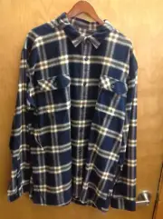 Men's Long Sleeve Organic Cotton MW Fjord Flannel color north Line Navy XX-large