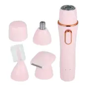 4 in 1 USB Electric Hair Trimmer Removers for Eyebrow, Legs, Bikini, Nose Pink