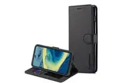 Nokia XR20 Case, SupRShield Wallet Leather Flip Magnetic Stand Case Cover (Black)