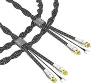 Preffair 1.5M/5FT High End Turntable RCA Cable with Ground Cable Gold Plated Dual RCA Connectors Stereo Interconnecting Wire for Phono Preamp, Record Player, Amplifier