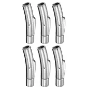 Leather Cord End Clasp, 6Pcs 4mm Hole Column Clasps Connectors Making, Silver