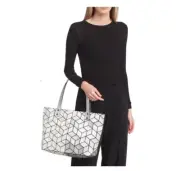 Patrizia Luca Geometric Tote Bag in Silver. NWT.