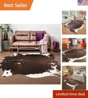 Soft and Cozy 5.2x6.2ft Cow Print Rug - Perfect for Living Rooms or Bedrooms
