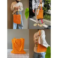 在飛比找蝦皮購物優惠-預購 日本KNT365 手工編織編織包 環保購物袋 手提袋 