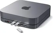 [SATECHI] USB-C Hub - Type-C Aluminum Stand & Hub - USB-C Data Port, Micro/SD Card Readers, USB 3.0 & Headphone Jack Port - for Mac Studio, Mac mini M2/M1/2018 (Not Compatible with M4) - Space Gray