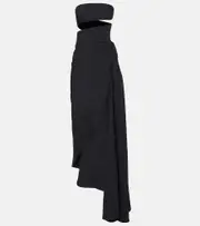 [Alaia] Alaïa Spiral silk and wool midi dress AU 10 black