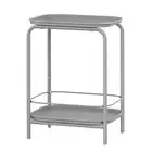 2-Tier Outdoor Table, Small Side End Table with Tray Storage, Dove Gray