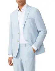 [Van Heusen] Slim Suit Easy Care Linen Jacket in Blue