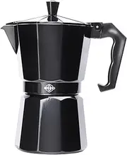Bogoo Moka Espresso Stovetop Coffee Maker - Classic Italian Style Aluminium Percolator for Gas & Electric Hobs, Available in 3 Cup (150ml) & 6 Cup (300ml) Sizes (6 Cup)