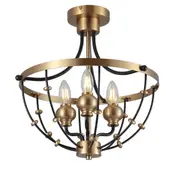 Rosa 3L Ceiling Modern Flush Lights Brass Black | Marden Designer