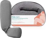 Frida Mom Pregnancy Pillow, Body Pillow, Cooling Pillow, Adjustable for Comfortable Sleep and Pregnancy Belly Support, Back Support, and Leg Support, Gray