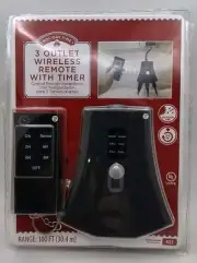 Holiday Time 3 Outlet Wireless Remote with Timer - 100ft Range