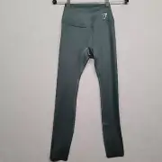 Gymshark Womens Dark Green Elastic Waist Pull-On Compression Leggings Size Small