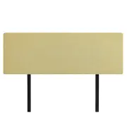 Linen Fabric King Bed Deluxe Headboard Bedhead - Sulfur Yellow