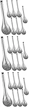 Luxshiny 24 Pcs Home Cooking Essential Stainless Steel Slotted Spoon Small Serving Spoon for Hot Pot Household Use