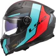 FF811 Vector II C Grid Red Cyan 06 Full Face Helmet
