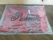 NEW PASHMINA Red Paisley Floral Pashmina Silk Blend Fringe Shawl Scarf BEAUTIFUL