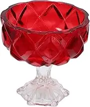 Cabilock Elegant Footed Glass Ice Bowl 285ml Vintage Sundae Glasses Perfect for Pudding Desserts