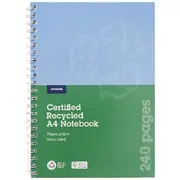 J.Burrows A4 Recycled Spiral Notebook 240 Page