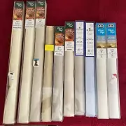 LOT Cross Stitch Fabric 10 Tube Lot Aida Cloth 7-15 X 18, 3-20x24 Assort Colors