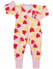 Bonds Baby Long Sleeve Zippy Wondersuit Romper size 0000 Colour Love Star