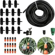 SOULONG 15m 49.2ft Automatic Atomizing Nozzle Connector Spraying Drip Irrigation Watering Kit, Efficient Watering, Easy Assembly, Automatic, Practical Design for Plants