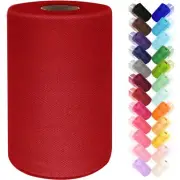 Red Tulle Fabric Rolls 6 Inch by 100 Yards 300 ft Red Tulle Ribbon Netting Sp...