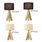 Cute Bedside Table Lamps E27 with Fabric Shade Lamp for Living Room Bedroom
