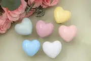 Colorful heart Ceramics Drawer Handles knob,Cute candy color heart cabinet Knob handles,Nursery Knob Handle, Children's cabinet knob, kid drawer knob Pull Handles, Wardrobe Cupboard (1, yellow)