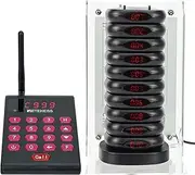 Retekess TD161 Pagers for Restaurants, Restaurant Buzzer System, Keyboard with Battery Backup,View Call History,10 Pagers for Food Truck, Food Court