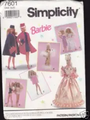 For Barbie Wardrobe Clothes Pattern 7601 OOP ORIGINAL