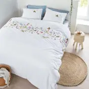 Bedding House King White Spring Scenes Multi Cotton Quilt Cover Set