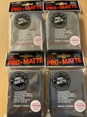 Ultra-PRO Non-Glare PRO-MATTE Deck Protector Card Sleeves 50 ct x4 BLACK - 200ct