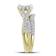 14k Yellow Gold Princess Diamond Bridal Wedding Ring Set 1-1/4 Cttw