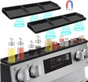 30" Magnetic Spice Rack Shelf for Stove - Black