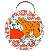 Red English Bulldog Valentines Day Bottle Opener Key Ring Dog Accessories