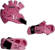 Proforce Lightning Martial Arts Protective Sparring Gear Bundle - Headgear, Gloves, Ultra Kicks (Pink, X-Large)