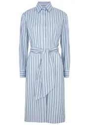 Max Mara Weekend Edipo Striped Cotton Midi Shirt Dress - Blue - 16 (UK16 / XL) 16 (UK16 / XL)