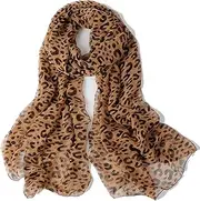 [ArRord] Fashion Women Brown Leopard Print Soft Long Stole Pashmina Scarves Shawl