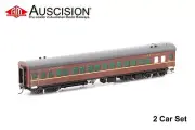 Auscision (NPS-26) RUB Carriages - Indian Red/Yellow Band - 2 Car Set HO Scale