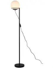 [Lexi Lighting] Opal Glass Sphera Floor Lamp in Black